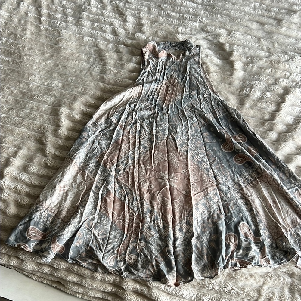 FP Movement by Free People Grey Mini Pleated Dress